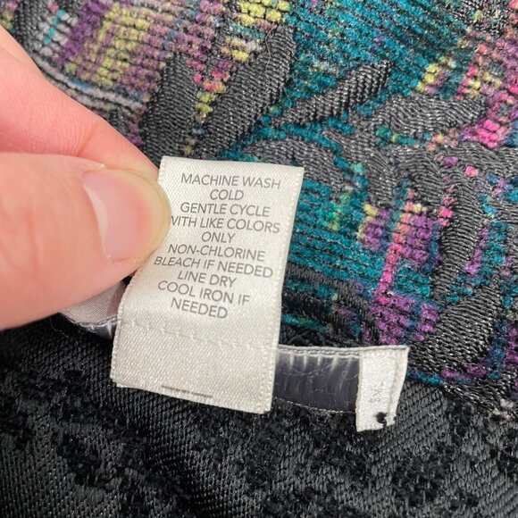 CJ Banks Purple Brocade Embroidered REVERSIBLE Full Zip Jacket Womens Size 14W - Picture 6 of 8